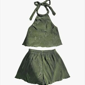 Green Halter Pajama Set